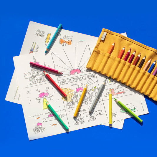 Nicholas Blechman x The River Cafe placemats for colouring in